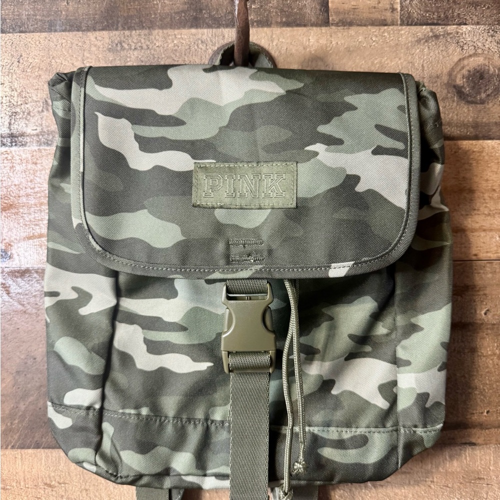 PINK Victoria's Secret MINI Green Camouflage Backpack